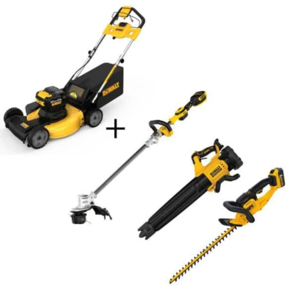 Dewalt 20V MAX 21.5 in Walk Behind Lawn Mower Kit, Hedge Trimmer Kit