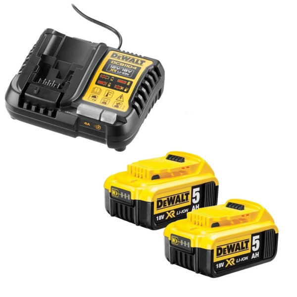DeWalt DCB184X2/DCB1104 2x 5.0Ah 18V XR Li-Ion Batteries & Charger Starter Kit