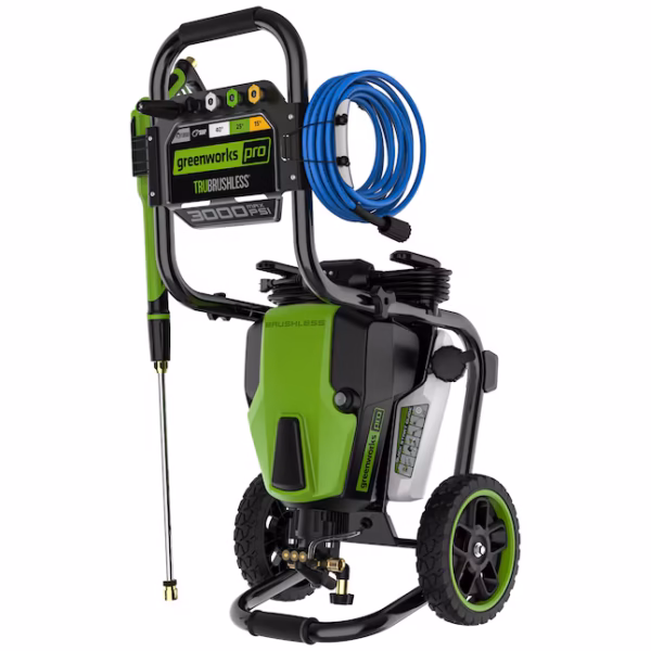 Greenworks Pro 3000-PSI 2.0-GPM Cold Water Electric Pressure Washer with 5 Spray Tips
